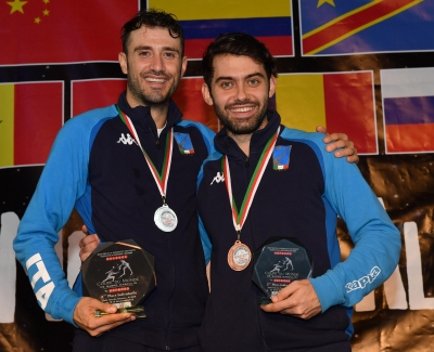 Algeri: CdM di sciabola maschile Luigi Samele ed Enrico Berrè sul secondo e terzo gradino del podio