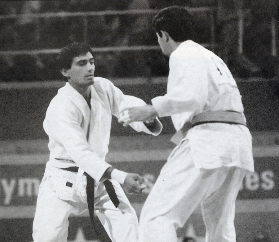 Felice Mariani in una fase del torneo olimpico di Montreal 1976.