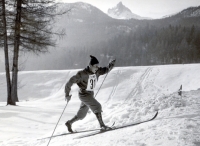 Umberto Macor in azione a Cortina - anno 1955