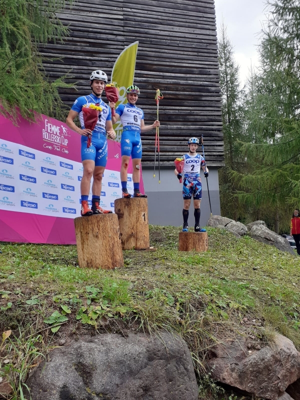 Il podio della final climb juniores ai Mondiali 2021 di skiroll